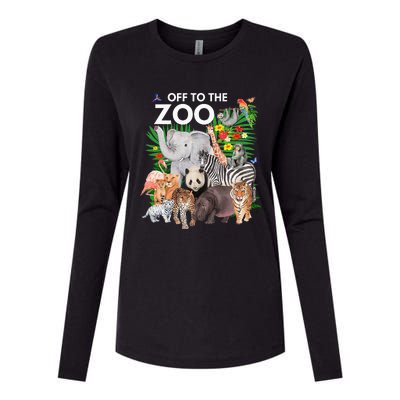 Zoo Animals Safari Party A Day At The Zoo Safari Zoo Animal Womens Cotton Relaxed Long Sleeve T-Shirt