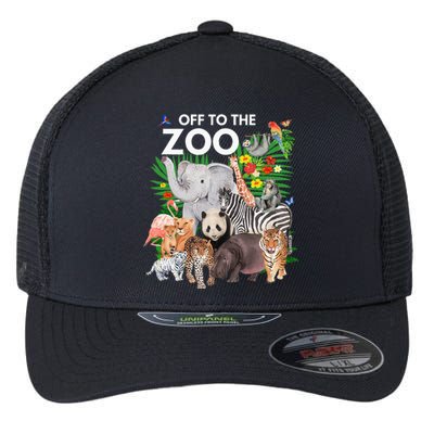 Zoo Animals Safari Party A Day At The Zoo Safari Zoo Animal Flexfit Unipanel Trucker Cap