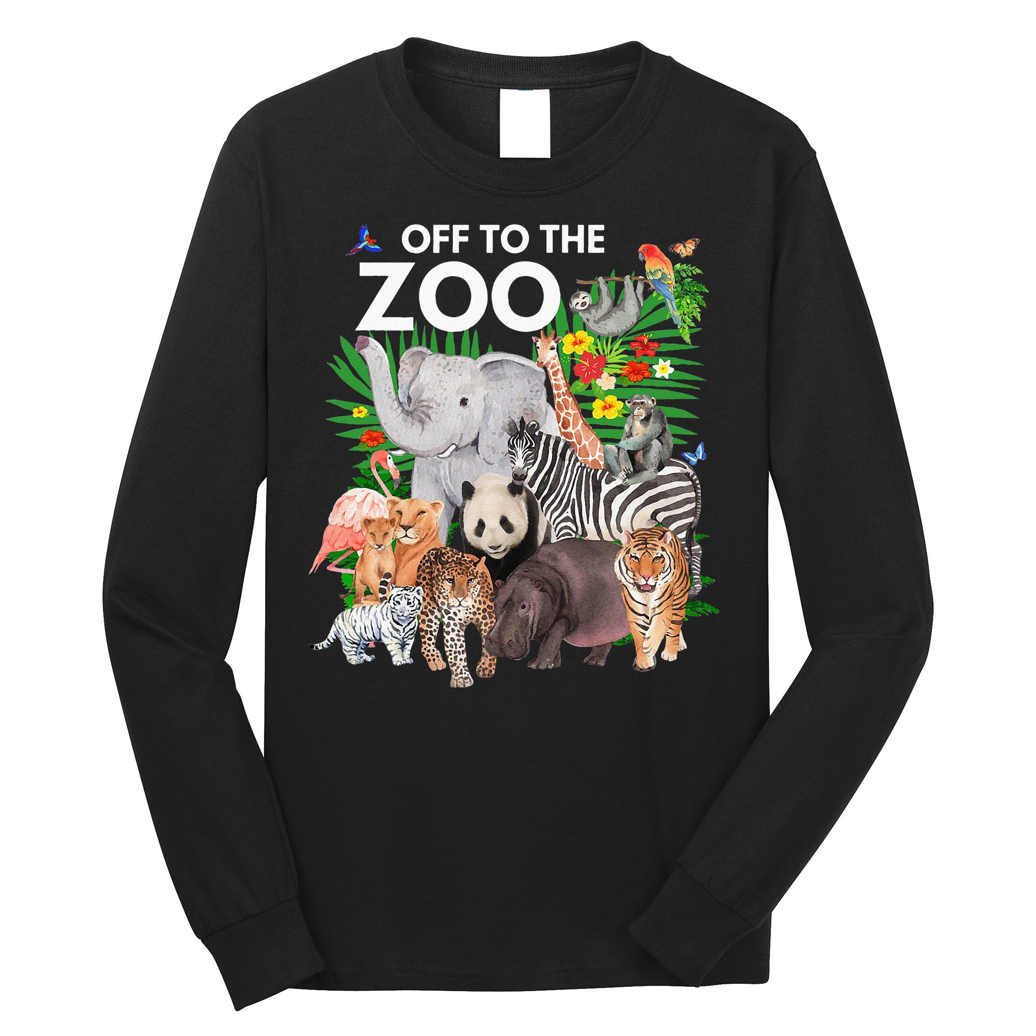Zoo Animals Safari Party A Day At The Zoo Safari Zoo Animal Long Sleeve Shirt