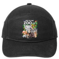 Zoo Animals Safari Party A Day At The Zoo Safari Zoo Animal 7-Panel Snapback Hat