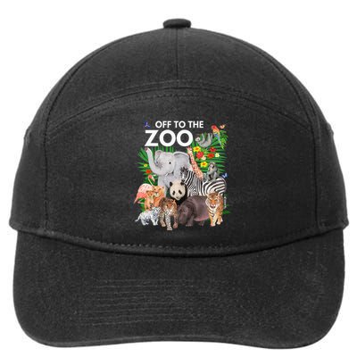 Zoo Animals Safari Party A Day At The Zoo Safari Zoo Animal 7-Panel Snapback Hat