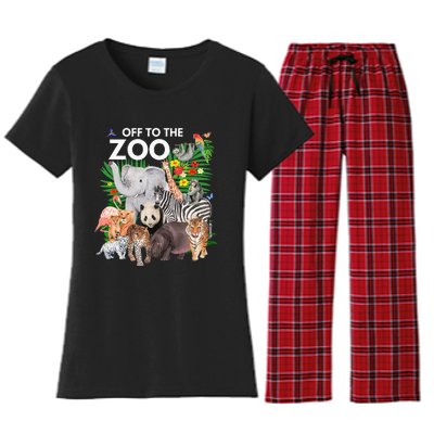 Zoo Animals Safari Party A Day At The Zoo Safari Zoo Animal Women's Flannel Pajama Set