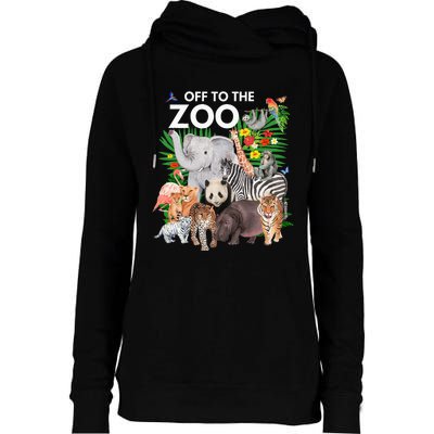 Zoo Animals Safari Party A Day At The Zoo Safari Zoo Animal Womens Funnel Neck Pullover Hood