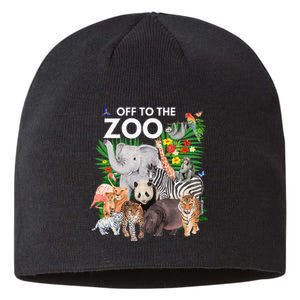 Zoo Animals Safari Party A Day At The Zoo Safari Zoo Animal Sustainable Beanie