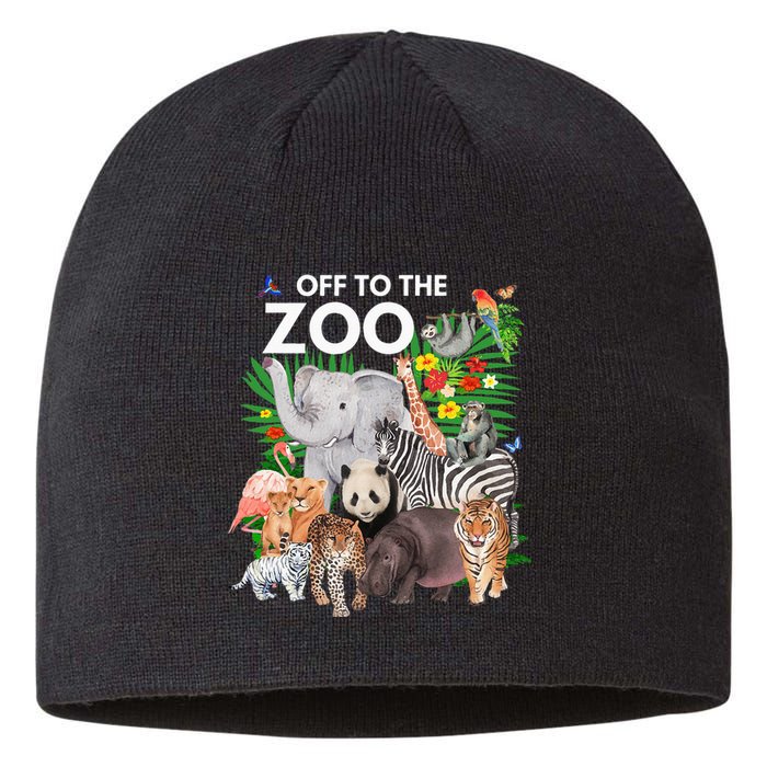 Zoo Animals Safari Party A Day At The Zoo Safari Zoo Animal Sustainable Beanie