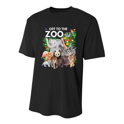 Zoo Animals Safari Party A Day At The Zoo Safari Zoo Animal Youth Performance Sprint T-Shirt