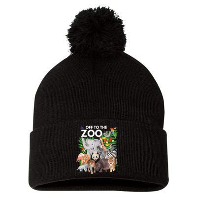 Zoo Animals Safari Party A Day At The Zoo Safari Zoo Animal Pom Pom 12in Knit Beanie