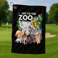 Zoo Animals Safari Party A Day At The Zoo Safari Zoo Animal Golf Towel