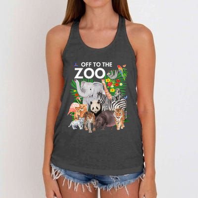 Zoo Animals Safari Party A Day At The Zoo Safari Zoo Animal Women's Knotted Racerback Tank