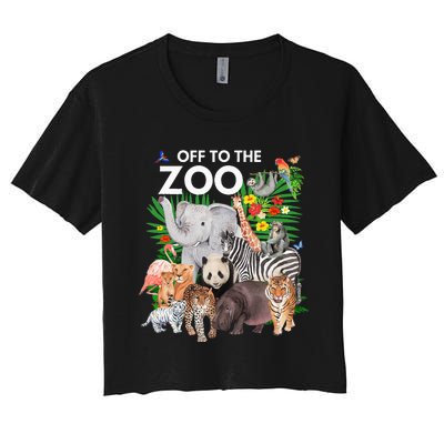 Zoo Animals Safari Party A Day At The Zoo Safari Zoo Animal Women's Crop Top Tee