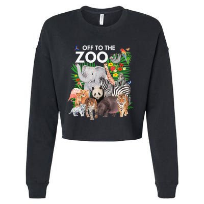 Zoo Animals Safari Party A Day At The Zoo Safari Zoo Animal Cropped Pullover Crew