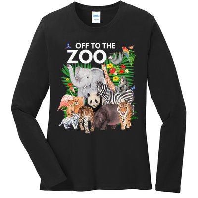 Zoo Animals Safari Party A Day At The Zoo Safari Zoo Animal Ladies Long Sleeve Shirt