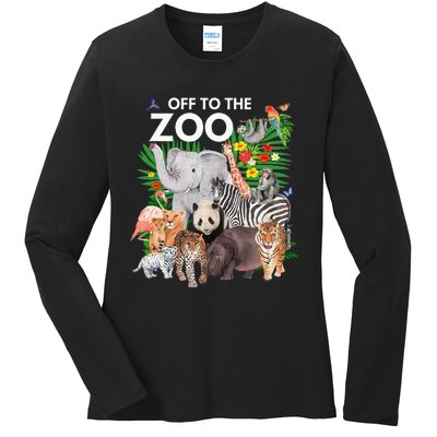 Zoo Animals Safari Party A Day At The Zoo Safari Zoo Animal Ladies Long Sleeve Shirt