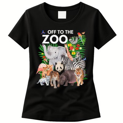 Zoo Animals Safari Party A Day At The Zoo Safari Zoo Animal Womens T-Shirt