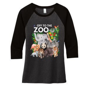 Zoo Animals Safari Party A Day At The Zoo Safari Zoo Animal Women's Tri-Blend 3/4-Sleeve Raglan Shirt