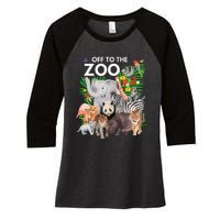 Zoo Animals Safari Party A Day At The Zoo Safari Zoo Animal Women's Tri-Blend 3/4-Sleeve Raglan Shirt