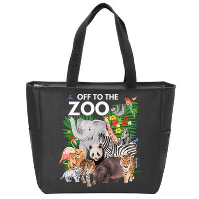 Zoo Animals Safari Party A Day At The Zoo Safari Zoo Animal Zip Tote Bag