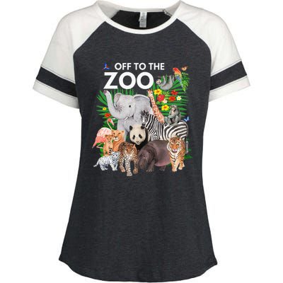 Zoo Animals Safari Party A Day At The Zoo Safari Zoo Animal Enza Ladies Jersey Colorblock Tee