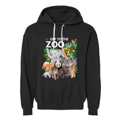 Zoo Animals Safari Party A Day At The Zoo Safari Zoo Animal Garment-Dyed Fleece Hoodie