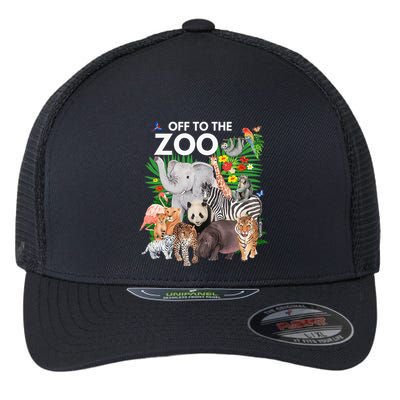 Zoo Animals Safari Party A Day At The Zoo Safari Zoo Animal Flexfit Unipanel Trucker Cap
