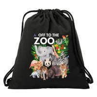 Zoo Animals Safari Party A Day At The Zoo Safari Zoo Animal Drawstring Bag