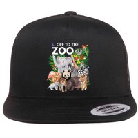 Zoo Animals Safari Party A Day At The Zoo Safari Zoo Animal Flat Bill Trucker Hat