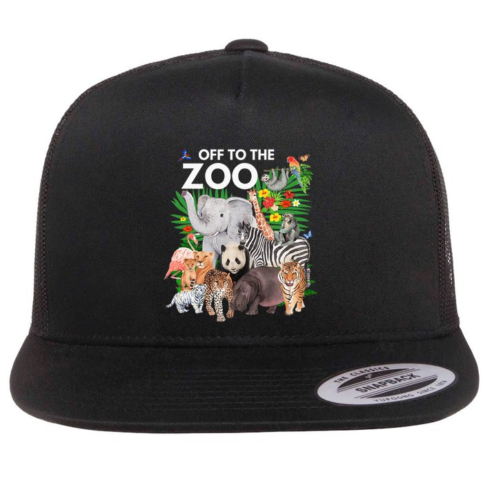 Zoo Animals Safari Party A Day At The Zoo Safari Zoo Animal Flat Bill Trucker Hat