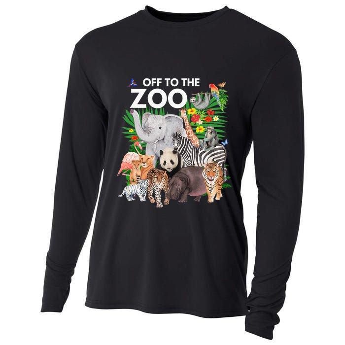 Zoo Animals Safari Party A Day At The Zoo Safari Zoo Animal Cooling Performance Long Sleeve Crew