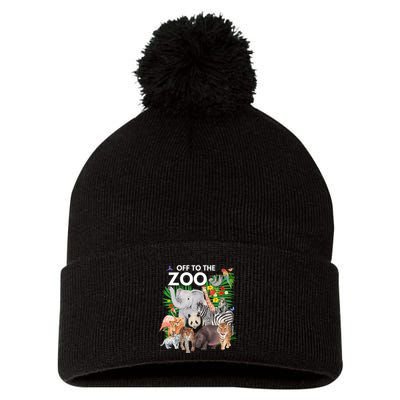 Zoo Animals Safari Party A Day At The Zoo Safari Zoo Animal Pom Pom 12in Knit Beanie