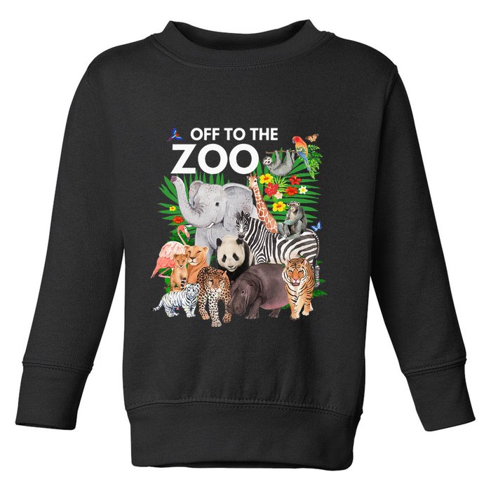 Zoo Animals Safari Party A Day At The Zoo Safari Zoo Animal Toddler Sweatshirt