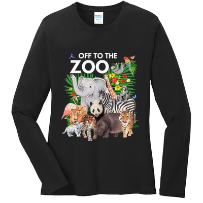 Zoo Animals Safari Party A Day At The Zoo Safari Zoo Animal Ladies Long Sleeve Shirt