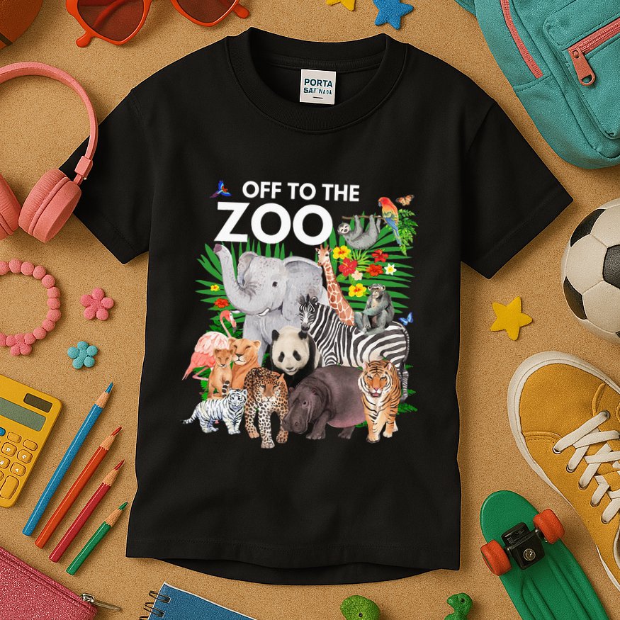 Zoo Animals Safari Party A Day At The Zoo Safari Zoo Animal Kids T-Shirt