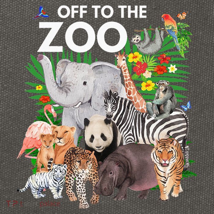 Zoo Animals Safari Party A Day At The Zoo Safari Zoo Animal Cotton Canvas Backpack