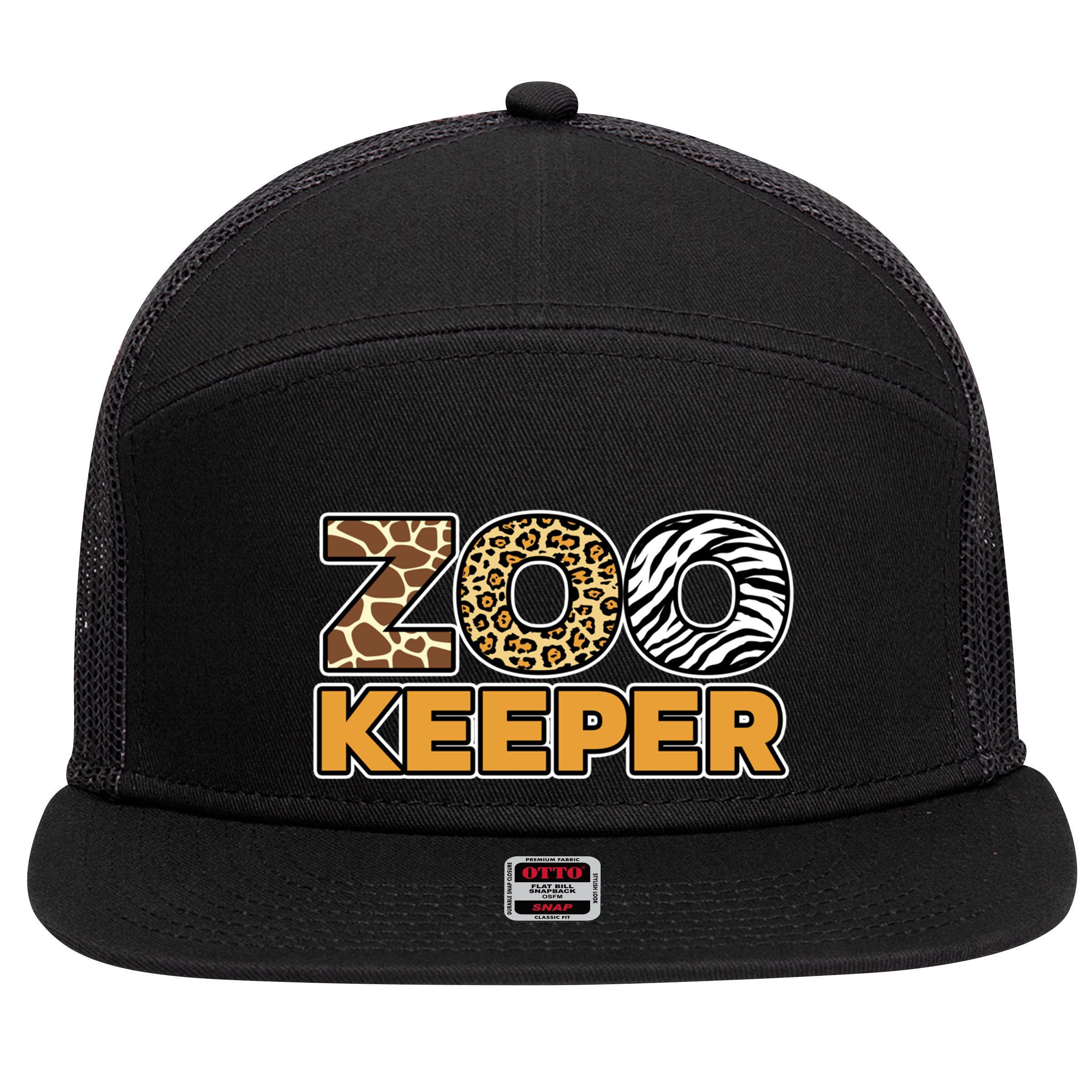 Zookeeper African Savanna Gift 7 Panel Mesh Trucker Snapback Hat