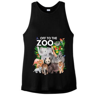 Zoo Animals Safari Party A Day At The Zoo Safari Zoo Animal Ladies PosiCharge Tri-Blend Wicking Tank