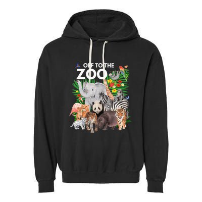 Zoo Animals Safari Party A Day At The Zoo Safari Zoo Animal Garment-Dyed Fleece Hoodie