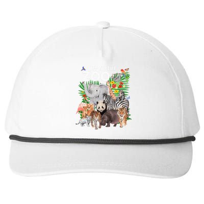 Zoo Animals Safari Party A Day At The Zoo Safari Zoo Animal Snapback Five-Panel Rope Hat