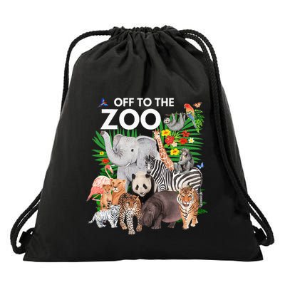 Zoo Animals Safari Party A Day At The Zoo Safari Zoo Animal Drawstring Bag