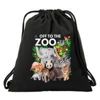 Zoo Animals Safari Party A Day At The Zoo Safari Zoo Animal Drawstring Bag