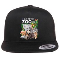 Zoo Animals Safari Party A Day At The Zoo Safari Zoo Animal Flat Bill Trucker Hat