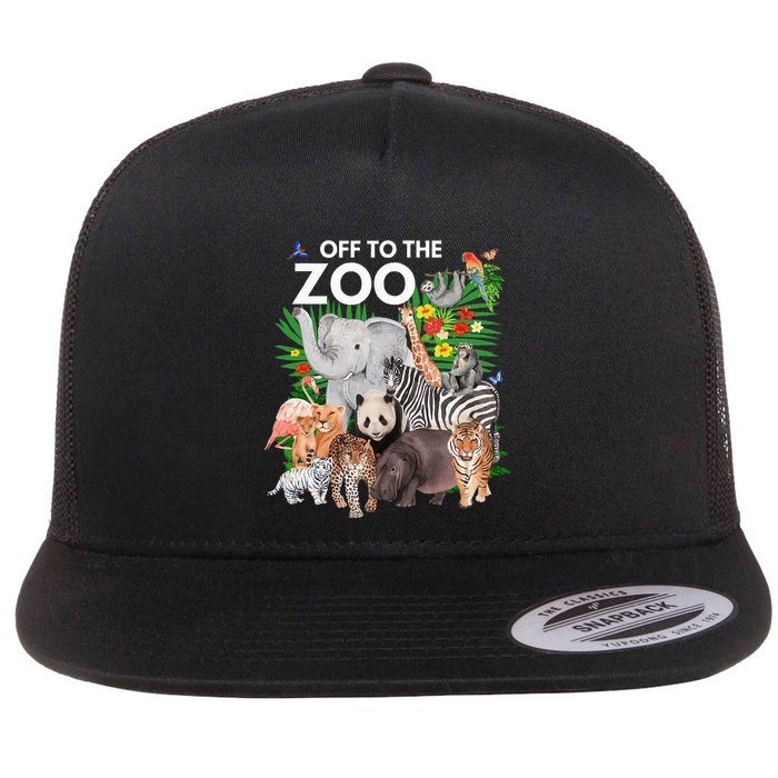 Zoo Animals Safari Party A Day At The Zoo Safari Zoo Animal Flat Bill Trucker Hat