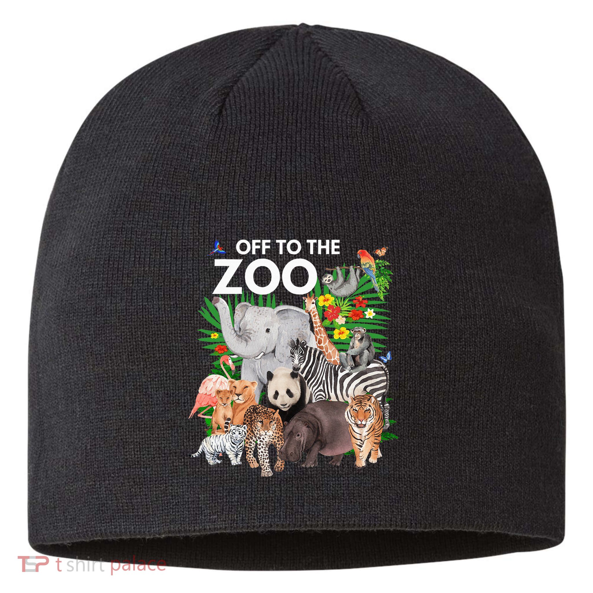 Zoo Animals Safari Party A Day At The Zoo Safari Zoo Animal Sustainable Beanie