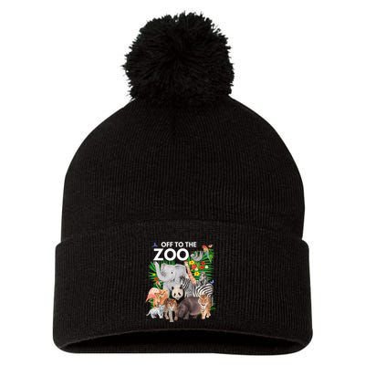 Zoo Animals Safari Party A Day At The Zoo Safari Zoo Animal Pom Pom 12in Knit Beanie