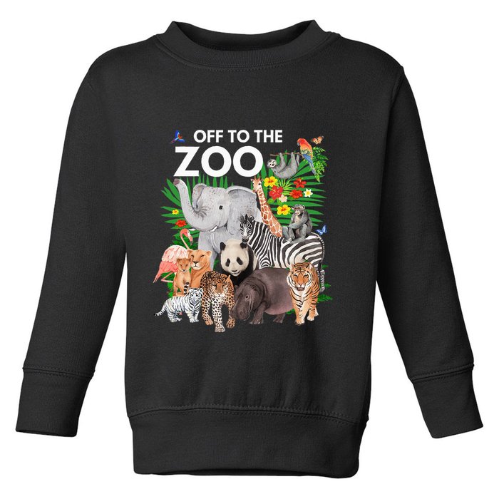 Zoo Animals Safari Party A Day At The Zoo Safari Zoo Animal Toddler Sweatshirt