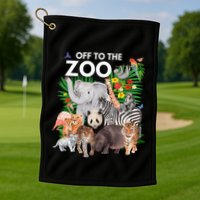 Zoo Animals Safari Party A Day At The Zoo Safari Zoo Animal Golf Towel