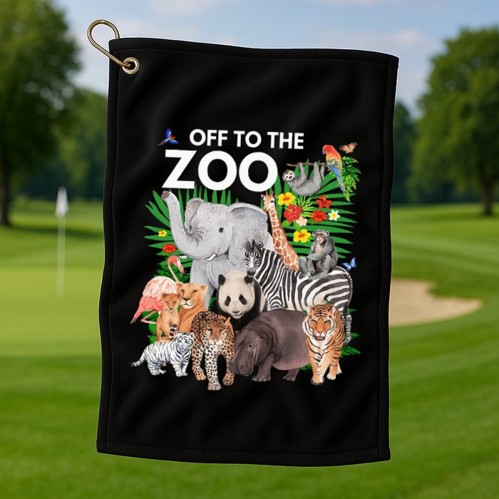 Zoo Animals Safari Party A Day At The Zoo Safari Zoo Animal Golf Towel