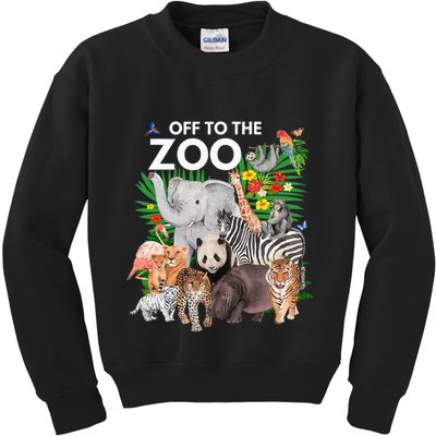 Zoo Animals Safari Party A Day At The Zoo Safari Zoo Animal Kids Sweatshirt