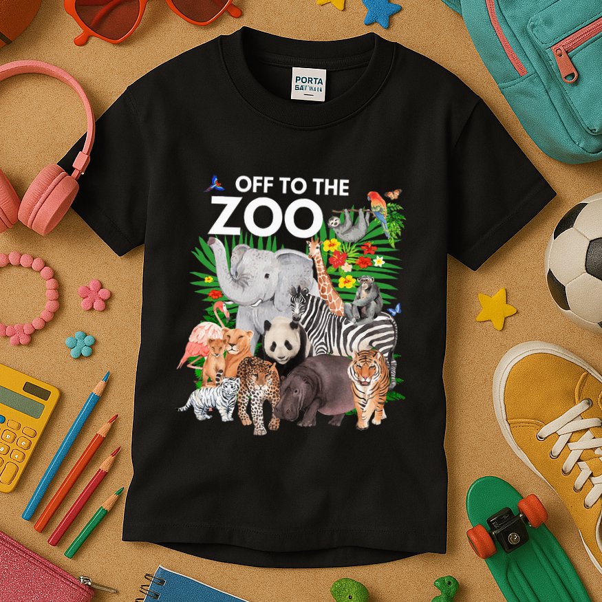 Zoo Animals Safari Party A Day At The Zoo Safari Zoo Animal Kids T-Shirt