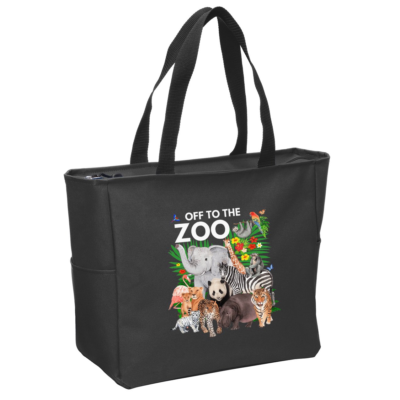 Zoo Animals Safari Party A Day At The Zoo Safari Zoo Animal Zip Tote Bag