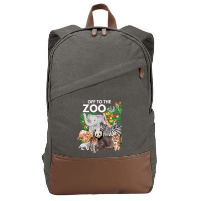 Zoo Animals Safari Party A Day At The Zoo Safari Zoo Animal Cotton Canvas Backpack